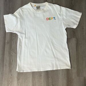 Gallery Dept White and Red Short Sleeve Tee with Colorful Print